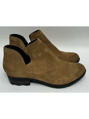 Sorel Boots Women’s 11 Brown suede Lolla Cut Out Bootie Pull On NL2809-224